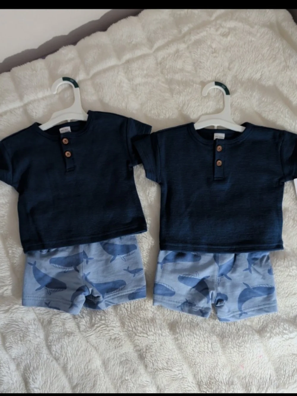 Carter's Baby Boys Whale Print Shorts and T-Shirt Set ×2